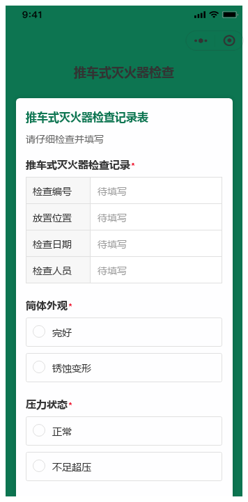 推车式灭火器检查记录表